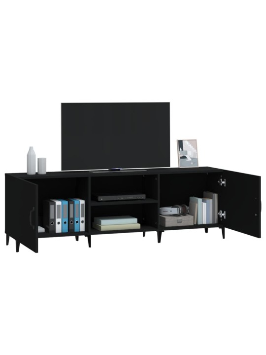 TV skříňka černá 150 x 30 x 50 cm kompozitní dřevo
