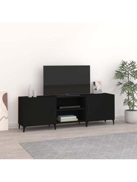 TV skříňka černá 150 x 30 x 50 cm kompozitní dřevo
