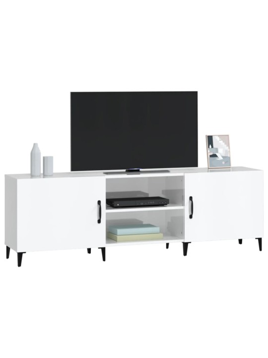 TV skříňka bílá s vysokým leskem 150x30x50 cm kompozitní dřevo