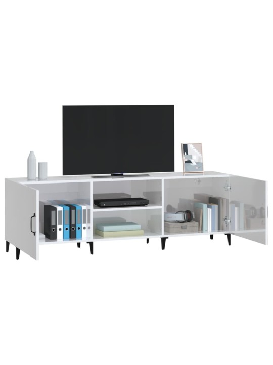 TV skříňka bílá s vysokým leskem 150x30x50 cm kompozitní dřevo