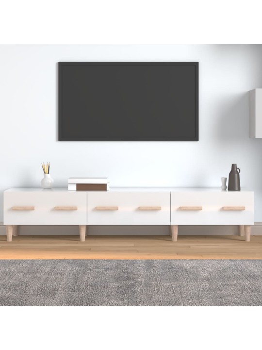 TV skříňka bílá vysoký lesk 150 x 34,5 x 30 cm kompozitní dřevo