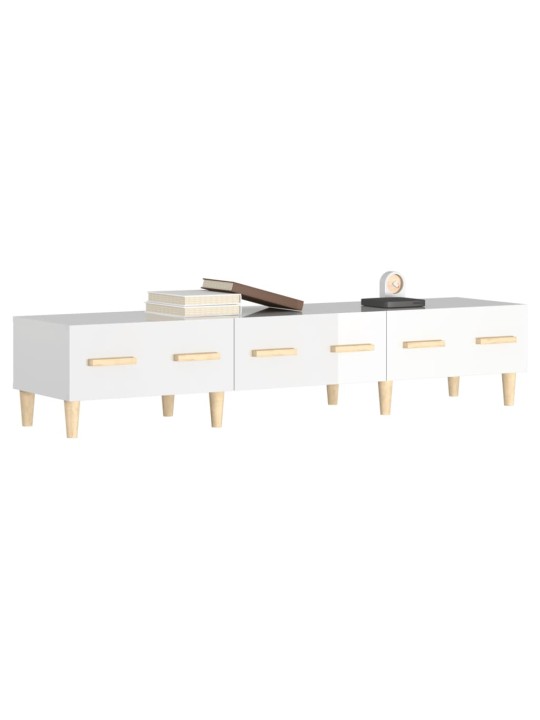 TV skříňka bílá vysoký lesk 150 x 34,5 x 30 cm kompozitní dřevo