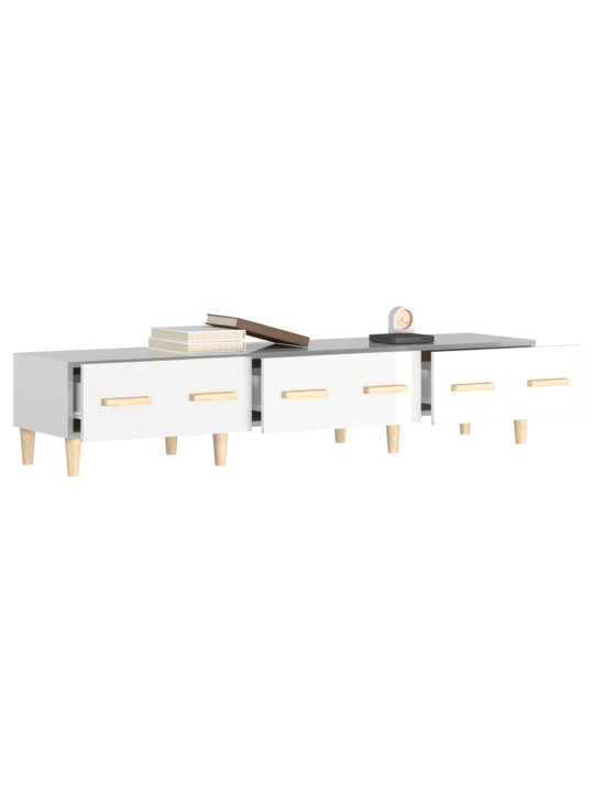 TV skříňka bílá vysoký lesk 150 x 34,5 x 30 cm kompozitní dřevo
