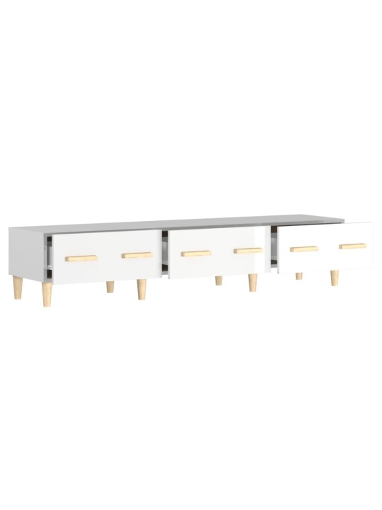 TV skříňka bílá vysoký lesk 150 x 34,5 x 30 cm kompozitní dřevo