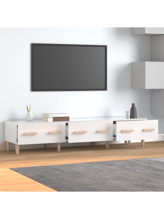 TV skříňka bílá vysoký lesk 150 x 34,5 x 30 cm kompozitní dřevo