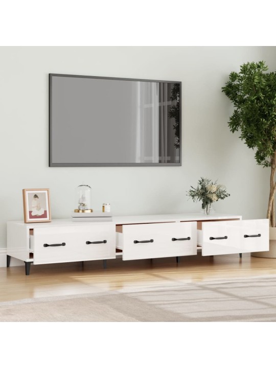 TV skříňka bílá vysoký lesk 150 x 34,5 x 30 cm kompozitní dřevo