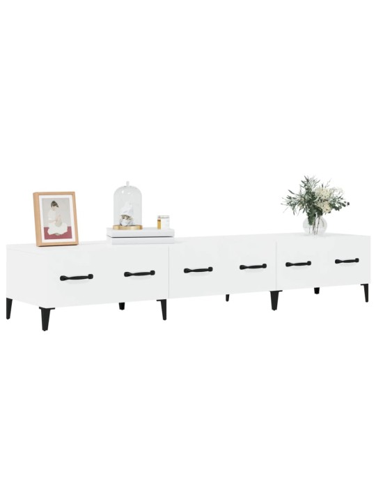 TV skříňka bílá vysoký lesk 150 x 34,5 x 30 cm kompozitní dřevo