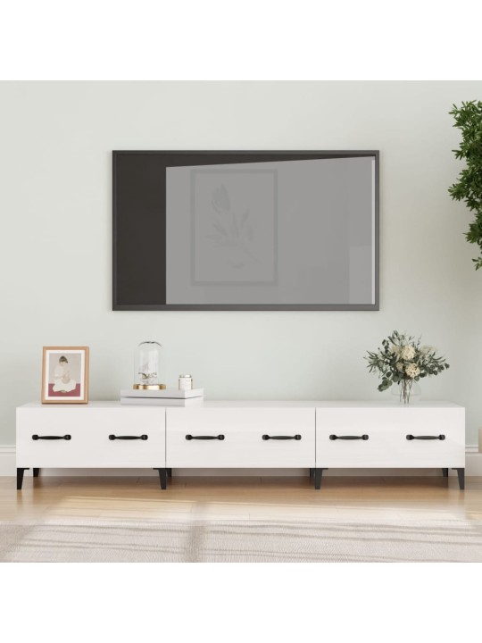 TV skříňka bílá vysoký lesk 150 x 34,5 x 30 cm kompozitní dřevo
