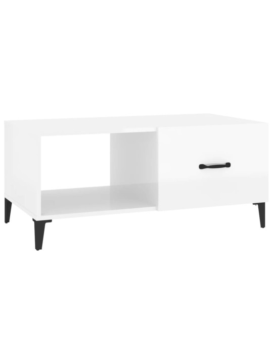 Konferenční stolek lesklý bílý 90 x 50 x 40 cm kompozitní dřevo
