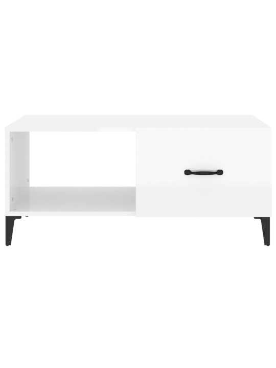 Konferenční stolek lesklý bílý 90 x 50 x 40 cm kompozitní dřevo
