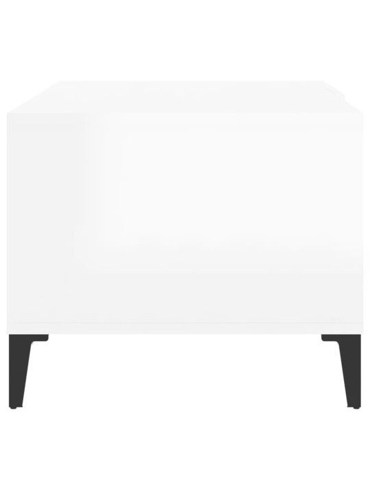 Konferenční stolek lesklý bílý 90 x 50 x 40 cm kompozitní dřevo