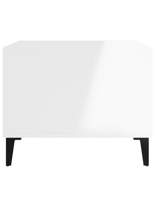 Konferenční stolek lesklý bílý 60x50x40 cm kompozitní dřevo