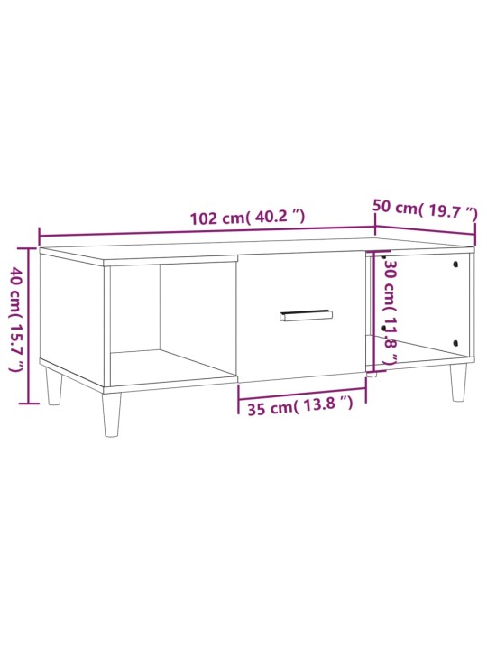 Konferenční stolek bílý 102 x 50 x 40 cm kompozitní dřevo