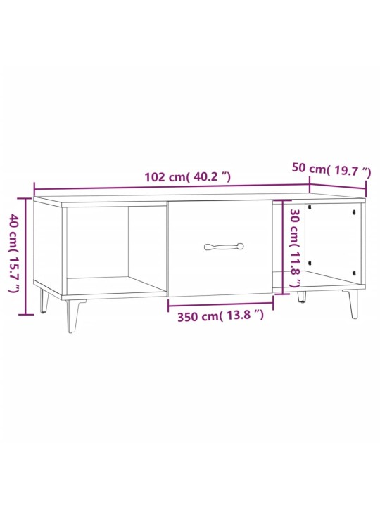 Konferenční stolek betonově šedý 102x50x40 cm kompozitní dřevo