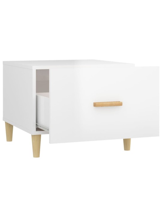 Konferenční stolky 2 ks lesklé bílé 50x50x40cm kompozitní dřevo