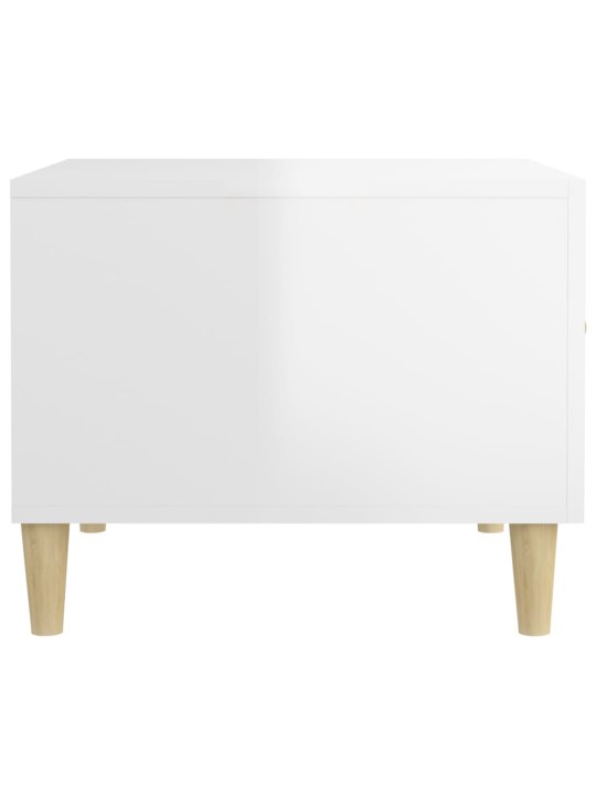Konferenční stolky 2 ks lesklé bílé 50x50x40cm kompozitní dřevo