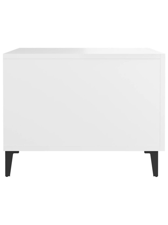 Konferenční stolky s kovovými nohami 2 ks bílé 50 x 50 x 40 cm