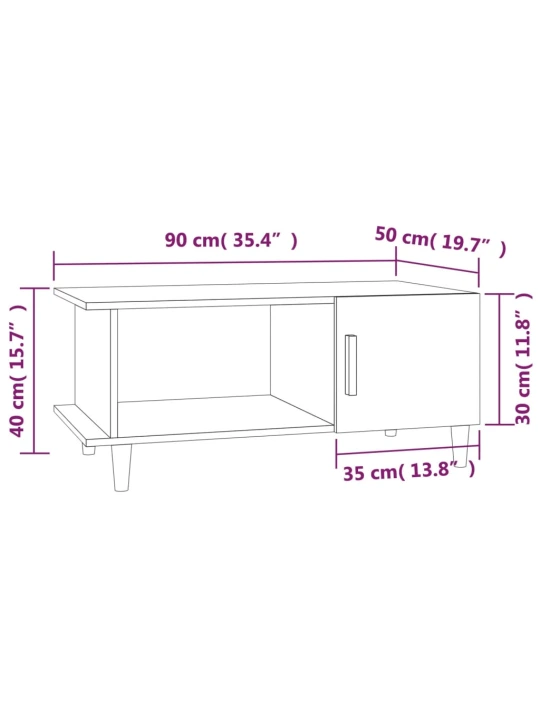 Konferenční stolek černý 90 x 50 x 40 cm kompozitní dřevo