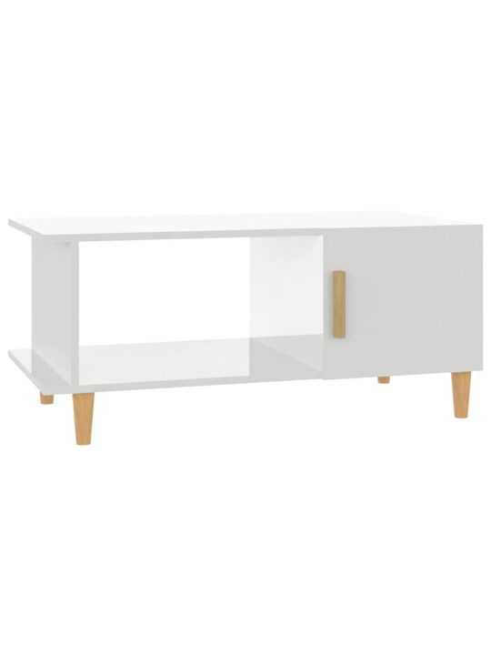 Konferenční stolek lesklý bílý 90 x 50 x 40 cm kompozitní dřevo
