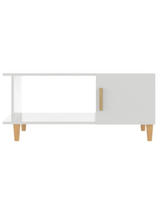 Konferenční stolek lesklý bílý 90 x 50 x 40 cm kompozitní dřevo