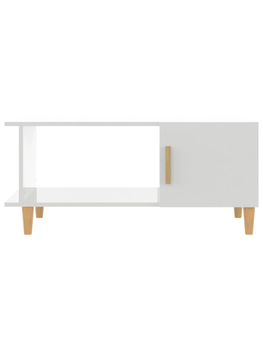 Konferenční stolek lesklý bílý 90 x 50 x 40 cm kompozitní dřevo