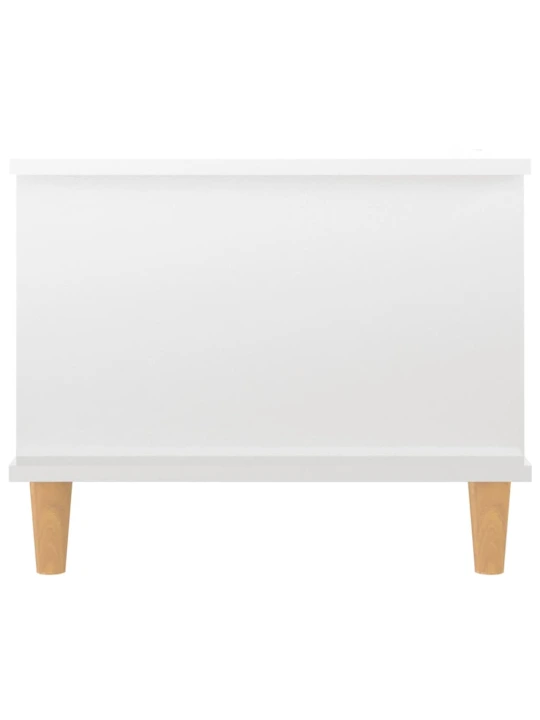 Konferenční stolek lesklý bílý 90 x 50 x 40 cm kompozitní dřevo