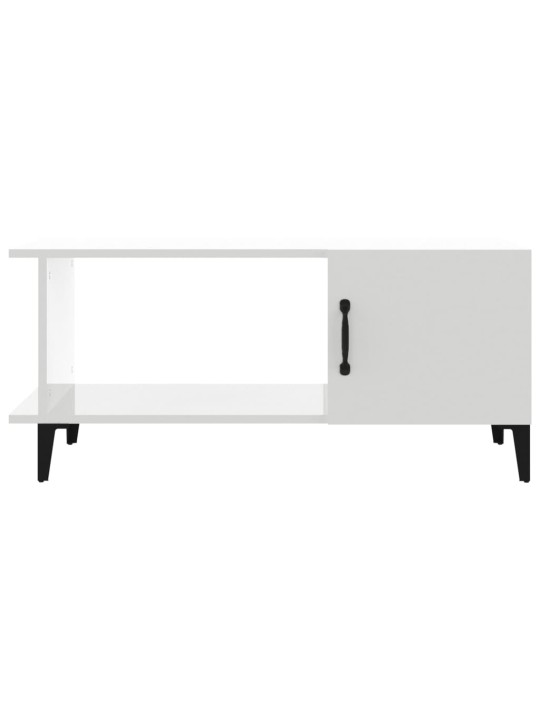 Konferenční stolek lesklý bílý 90 x 50 x 40 cm kompozitní dřevo
