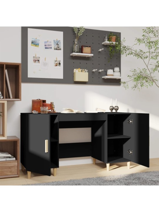 Psací stůl černý 140 x 50 x 75 cm kompozitní dřevo