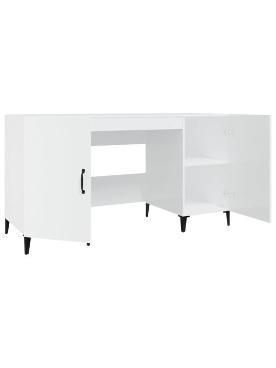 Psací stůl bílý s vysokým leskem 140x50x75 cm kompozitní dřevo