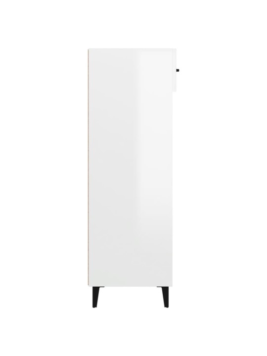 Botník bílý s vysokým leskem 60 x 35 x 105 cm kompozitní dřevo