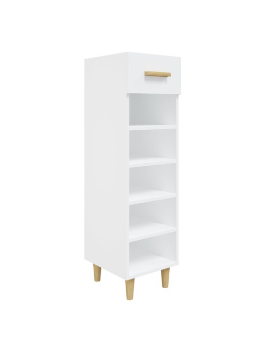 Botník bílý s vysokým leskem 30 x 35 x 105 cm kompozitní dřevo