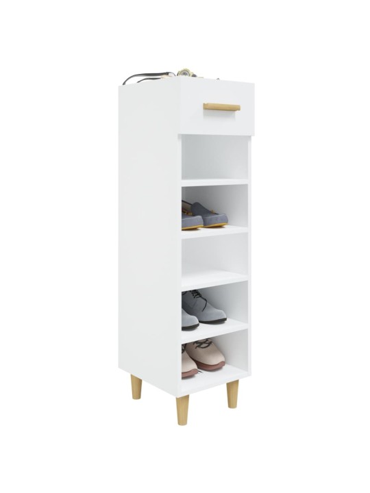 Botník bílý s vysokým leskem 30 x 35 x 105 cm kompozitní dřevo