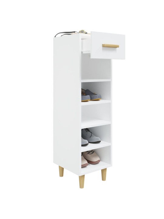 Botník bílý s vysokým leskem 30 x 35 x 105 cm kompozitní dřevo