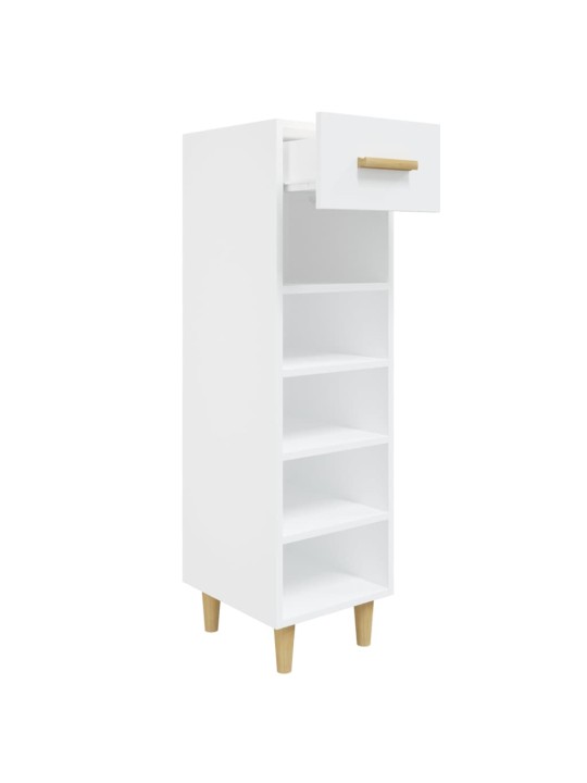 Botník bílý s vysokým leskem 30 x 35 x 105 cm kompozitní dřevo