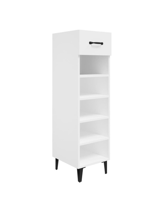 Botník bílý s vysokým leskem 30 x 35 x 105 cm kompozitní dřevo
