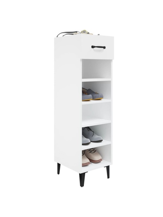 Botník bílý s vysokým leskem 30 x 35 x 105 cm kompozitní dřevo