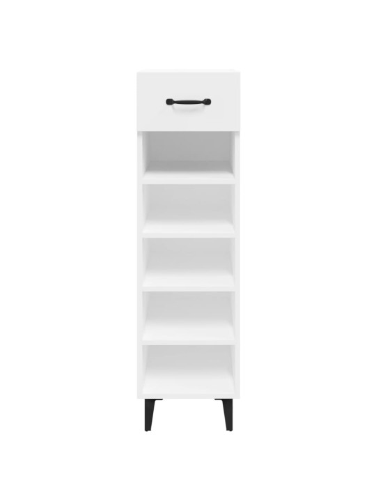 Botník bílý s vysokým leskem 30 x 35 x 105 cm kompozitní dřevo