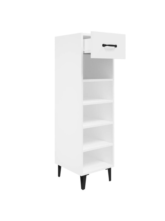 Botník bílý s vysokým leskem 30 x 35 x 105 cm kompozitní dřevo