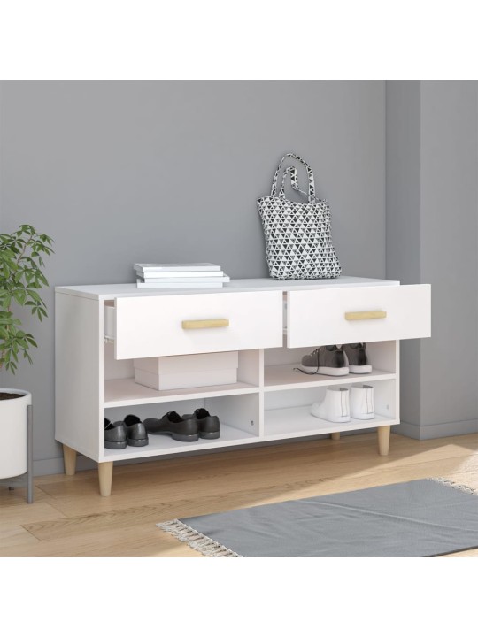 Botník bílý 102 x 35 x 55 cm kompozitní dřevo