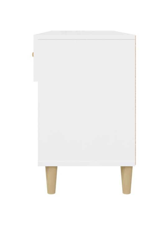 Botník bílý s vysokým leskem 102x35x55 cm kompozitní dřevo