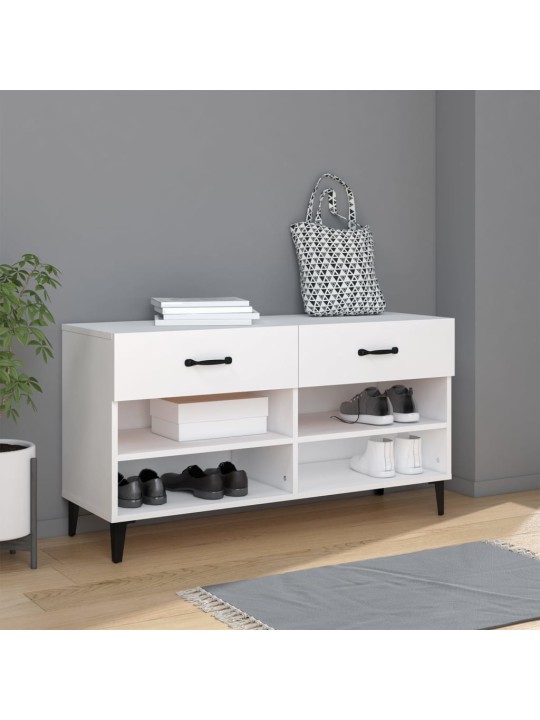 Botník bílý 102 x 35 x 55 cm kompozitní dřevo