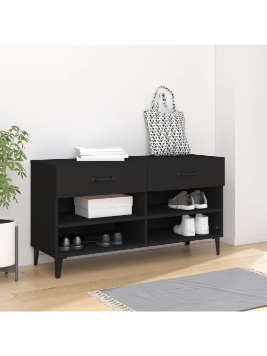 Botník černý 102 x 35 x 55 cm kompozitní dřevo