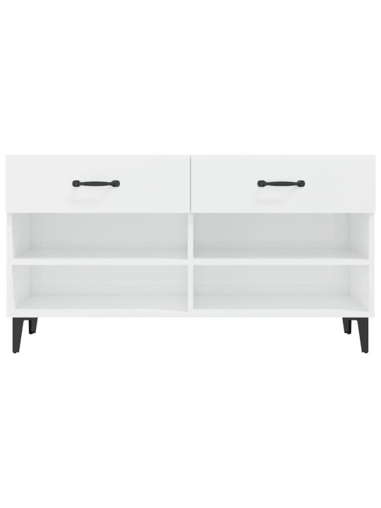 Botník bílý s vysokým leskem 102x35x55 cm kompozitní dřevo