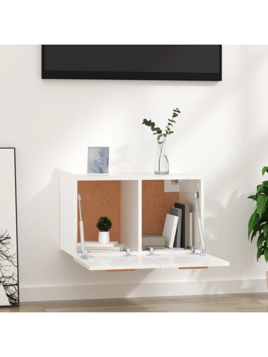 Nástěnná skříňka bílá s vysokým leskem 60x36,5x35 cm kompozit