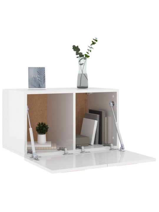 Nástěnná skříňka bílá s vysokým leskem 60x36,5x35 cm kompozit