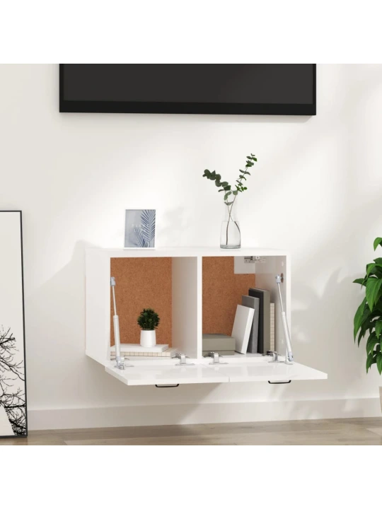 Nástěnná skříňka bílá s vysokým leskem 80x35x36,5 cm kompozit