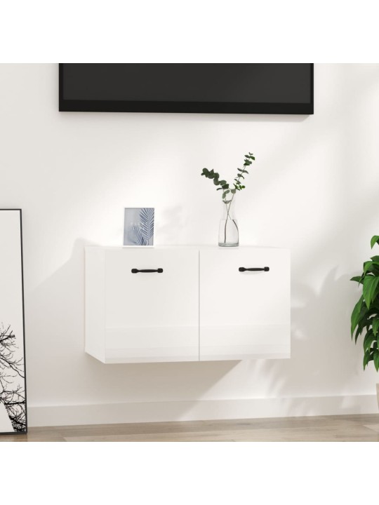 Nástěnná skříňka bílá s vysokým leskem 80x35x36,5 cm kompozit