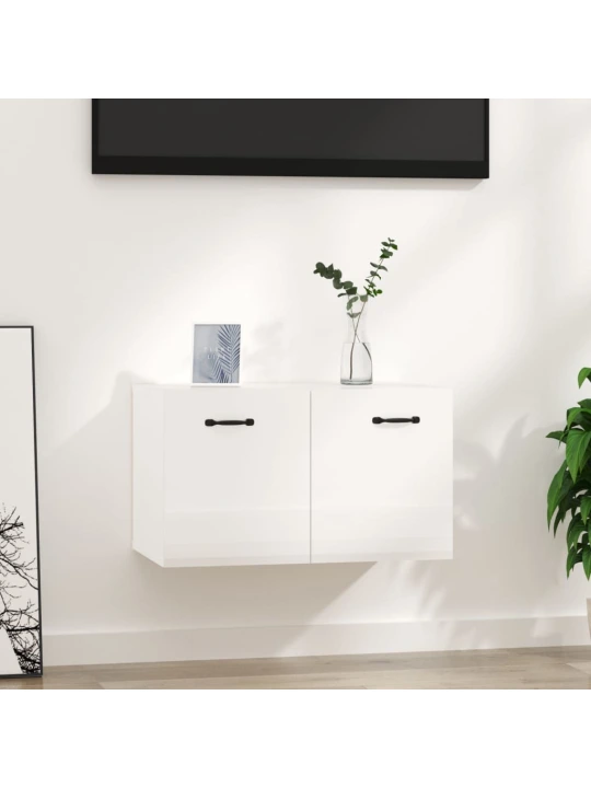 Nástěnná skříňka bílá s vysokým leskem 80x35x36,5 cm kompozit