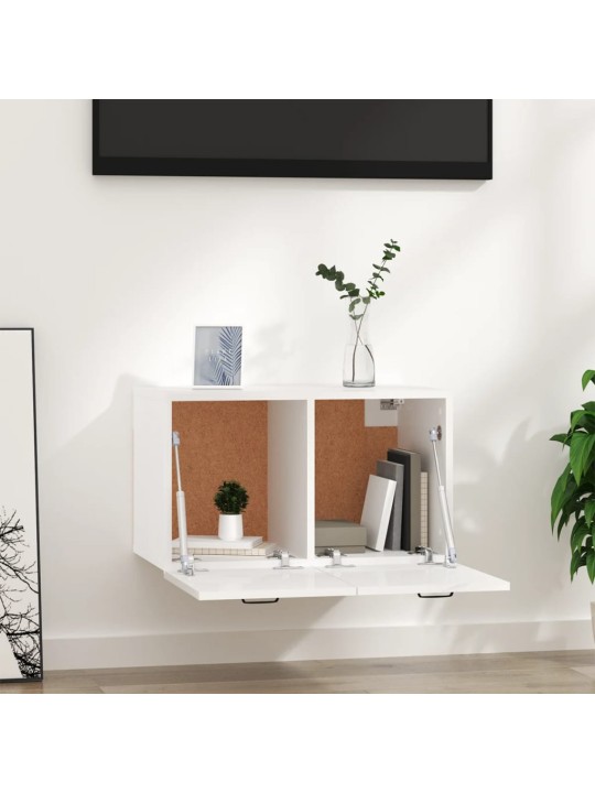 Nástěnná skříňka bílá s vysokým leskem 80x36,5x35 cm kompozit