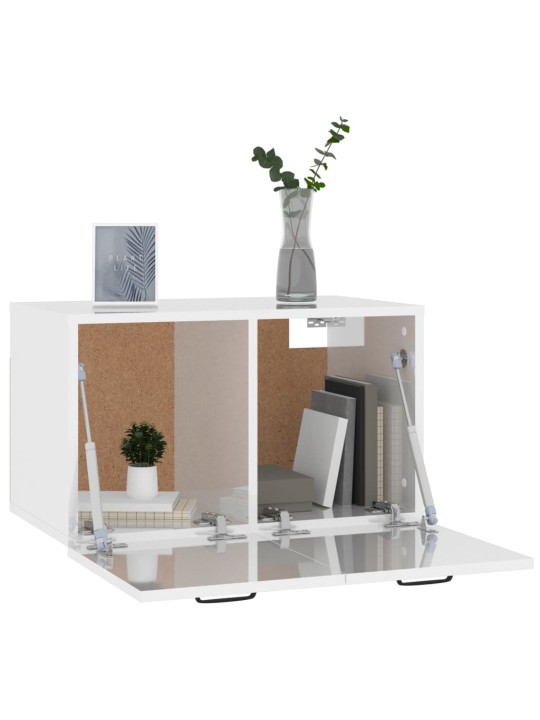 Nástěnná skříňka bílá s vysokým leskem 80x36,5x35 cm kompozit